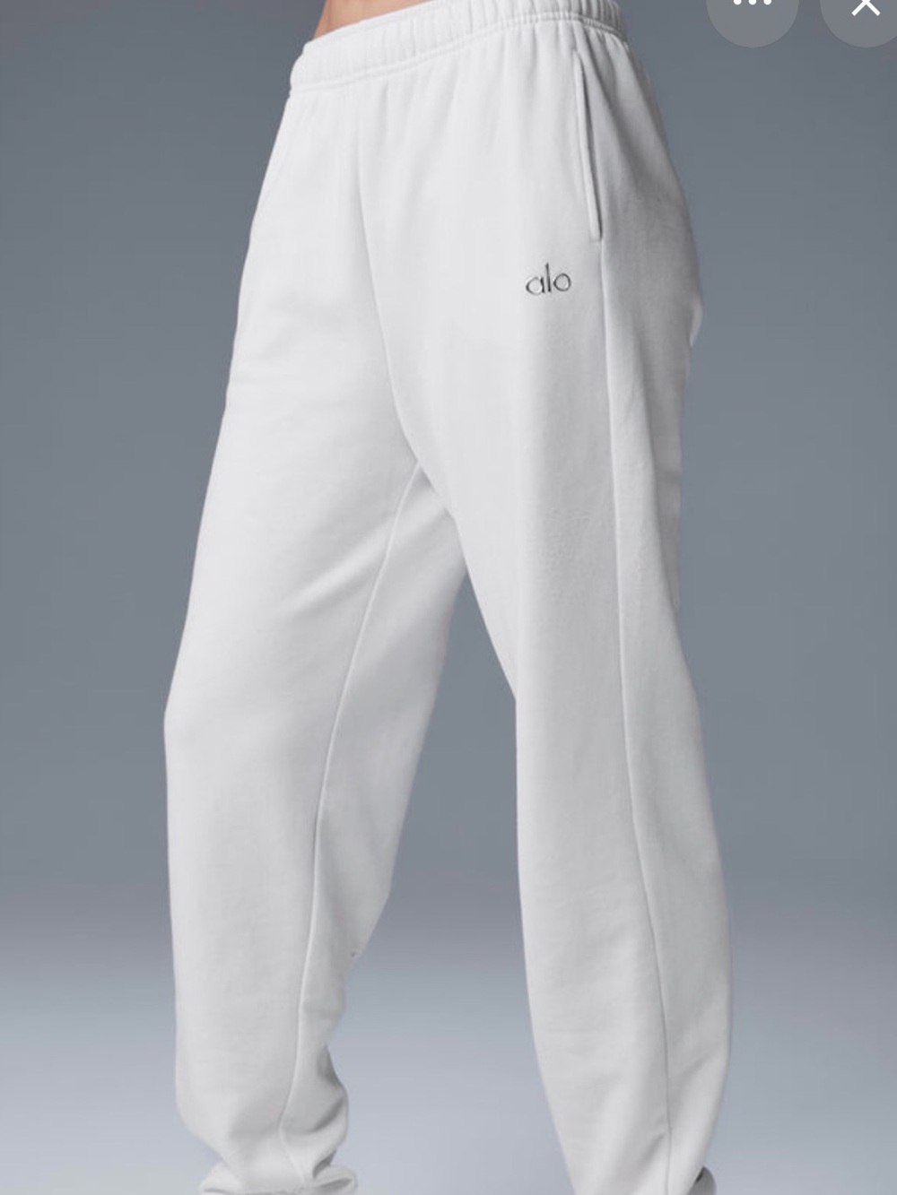 ALO Yoga White Fleece Jogger Pants